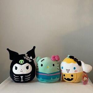 Sanrio Squishmallow Halloween Plush Trio - Kuromi, Hello Kitty, & Cinnamoroll